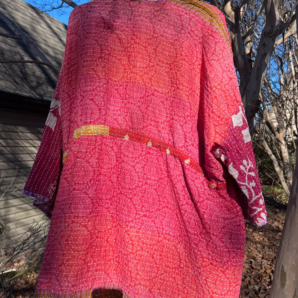 Bohemian Lavender & Yellow Patchwork Kimono Jacket - Picture 5 of 5